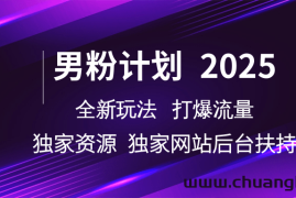 男粉计划2025  全新玩法打爆流量 独立网站 独立资源后台扶持