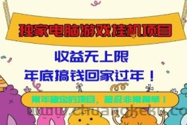 独家电脑游戏挂G项目，常年稳定，收益无上限，年底搞钱回家过年【揭秘】