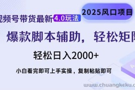 （14071期）视频号带货最新4.0玩法，作品制作简单，当天起号，复制粘贴，轻松矩阵…