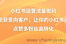 小红书运营流量密码，揽获意向客户，让你的小红书高点赞多粉丝高转化