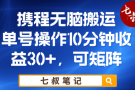 携程无脑搬运单号每天操作10分钟收益30+保姆级教程【揭秘】