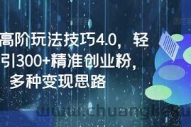 闲鱼高阶玩法技巧4.0，轻松日引300+精准创业粉，多种变现思路