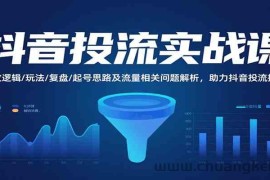 抖音投流实战课，投放逻辑/玩法/复盘/起号思路及流量相关问题解析，助力抖音投流提效