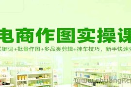 电商作图实操课：AI关键词+批量作图+多品类剪辑+挂车技巧，新手快速变现