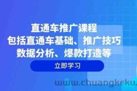 直通车推广课程：包括直通车基础、推广技巧、数据分析、爆款打造等