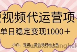 2025最新风口项目，短视频代运营日入多张【揭秘】