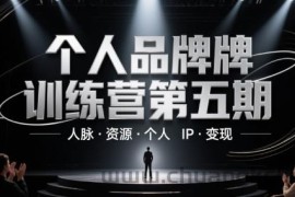 个人品牌训练营第五期，人脉·资源·个人IP·变现