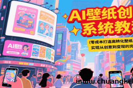 AI壁纸创业系统教程，零成本打造高转化壁纸产品，实现从创意到变现的完整闭环