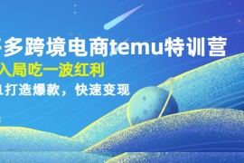 （4622期）拼多多跨境电商temu特训营：先入局吃一波红利，从0到1打造爆款，快速变现