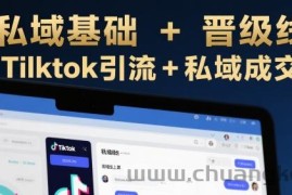 跨境私域基础+晋级线上课，Tilktok引流+私域成交