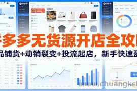 拼多多无货源开店全攻略：选品铺货+动销裂变+投流起店，新手快速盈利