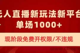 无人直播新平台新玩法，现阶段免费开授权，不违规，单场收入1000+【揭秘】