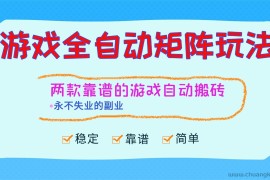 （16589期）游戏全自动矩阵玩法，日入1000+，永不失业的副业！