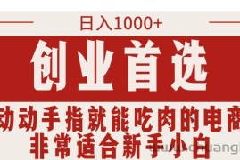 （11488期）只需动动手指就能吃肉的电商项目，日入1000+，创业首选，非常适合新手小白