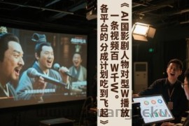 AI三国影视剧人物对口型唱歌玩法，一条视频百W千W播放，各平台的分成计划吃到飞起