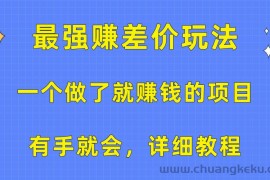 （10718期）一个做了就赚钱的项目，最强赚差价玩法，有手就会，详细教程