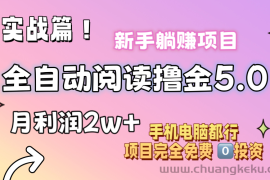 （11578期）小说全自动阅读撸金5.0 操作简单 可批量操作 零门槛！小白无脑上手月入2w+