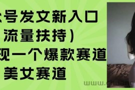 （15781期）公众号发文新入口（流量扶持），又发现一个爆款赛道：美女赛道