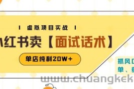 小红书虚拟项目掘金，卖面试话术资料，单店纯利20W+(附爆款笔记制作方法)