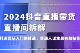 2024抖音直播带货直播间拆解，抖运营从入门到精通，普通人谋生最有效技能