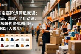 （16865期）淘宝高阶运营私家课：选品、爆款、全店动销，三模块构建盈利闭环，助你月入破5万
