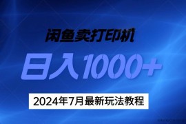 （11528期）2024年7月打印机以及无货源地表最强玩法，复制即可赚钱 日入1000+