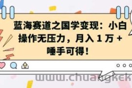 蓝海赛道之国学变现：小白操作无压力，月入 1 W + 唾手可得【揭秘】