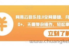 网易云音乐挂JI全网最稳，月入1500+，无需复杂操作，轻松拿收益【揭秘】