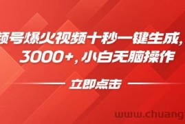 （14415期）视频号爆火视频十秒一键生成，日入3000+，小白无脑操作