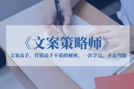 （6252期）《文案策略师》文案高手，营销高手不说的秘密，一次学完，不走弯路