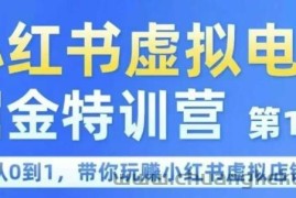 小红书虚拟电商掘金特训营第1期，从0到1，带你玩转小红书虚拟店铺