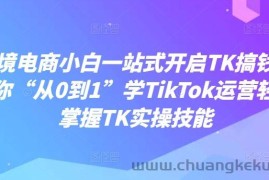 跨境电商小白一站式开启TK搞钱，教你“从0到1”学TikTok运营轻松掌握TK实操技能