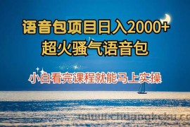 （12734期）语音包项目 日入2000+ 超火骚气语音包小白看完课程就能马上实操