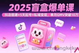 （15922期）2025盲盒爆单课，抖店搭建+5天起号+私域变现，单月GMV突破10万