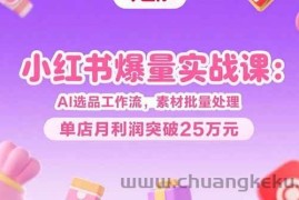 （15462期）小红书爆量实战课：AI选品工作流，素材批量处理，单店月利润突破25万元