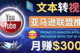 利用Ai工具制作Top10类视频,月赚3000美元以上–不露脸，不录音！