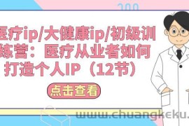 （10851期）医疗ip/大健康ip/初级训练营：医疗从业者如何打造个人IP（12节）