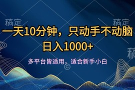 （12123期）一天10分钟，只动手不动脑，日入1000+