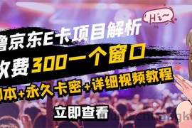 （2809期）京东无限E卡全自动挂机项目 号称日入500–1000【永久版脚本+详细操作教程】