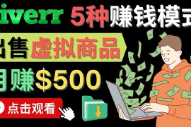 （4222期）只需下载上传，轻松月赚500美元 – 在FIVERR出售虚拟资源赚钱的5种方法