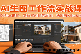 AI生图工作流实战课：SD/Flux搭建，掌握室内建筑出图、洗图与Krita精修