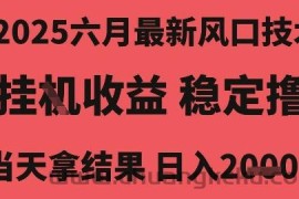 2025六月最新风口技术，无人挂G撸礼物，长期稳定 一个小时收益2k+，小白当天拿结果【揭秘】