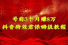 （4473期）号称3个月赚8万的抖音特效君保姆级教程，新手一个月搞5000+（教程+软件）