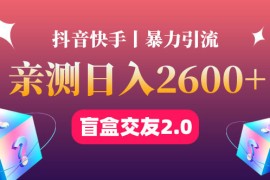 （4444期）最高日收益2600+丨盲盒交友蓝海引流项目2.0，可多账号批量操作！