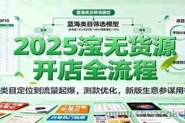 2025淘宝无货源开店全流程，从类目定位到流量起爆，测款优化，新版生意参谋用等