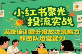 小红书聚光投流实战，系统学习提升投放决策能力和团队运营能力