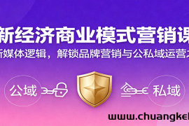 新经济商业模式营销课，握新媒体逻辑，解锁品牌营销与公私域运营之道