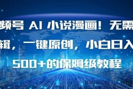 （16595期）视频号 AI 小说漫画！无需剪辑，一键原创，小白日入500+的保姆级教程