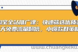 （13184期）淘宝全站推广课：快速筛选优质款，7天免费流量翻倍，小爆款群策略