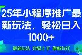 （13951期）25年微信小程序推广最新玩法，轻松日入1000+，操作简单 做就有收益